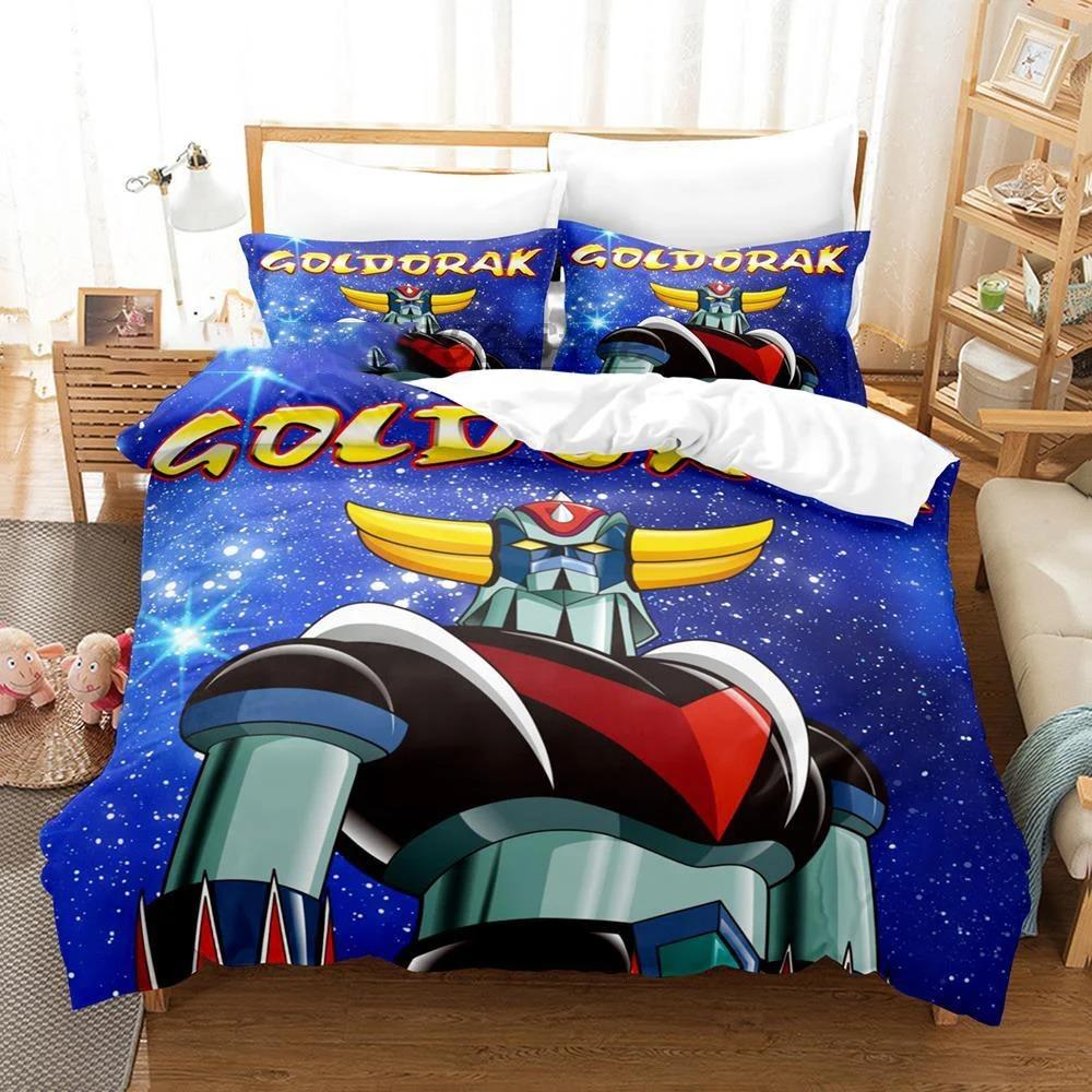 Cartoon Goldorak Grendizer UFO Robo Bedding Set Boys Girls Twin Queen Size Duvet Cover Pillowcase Bed Kids Adult Tool