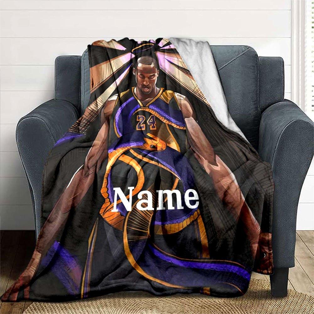 Kobe'S Legacy The Black Mamba Ascends Gift Personalized Blanket Customize Your Name Comfortable Great For Sofa Couch Office Bed Picnics Four Seasons