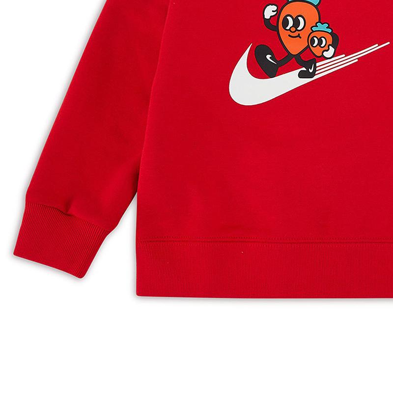 Nike Sweatshirt Graphic Print Crewneck Kids Tops Red FN7117-657