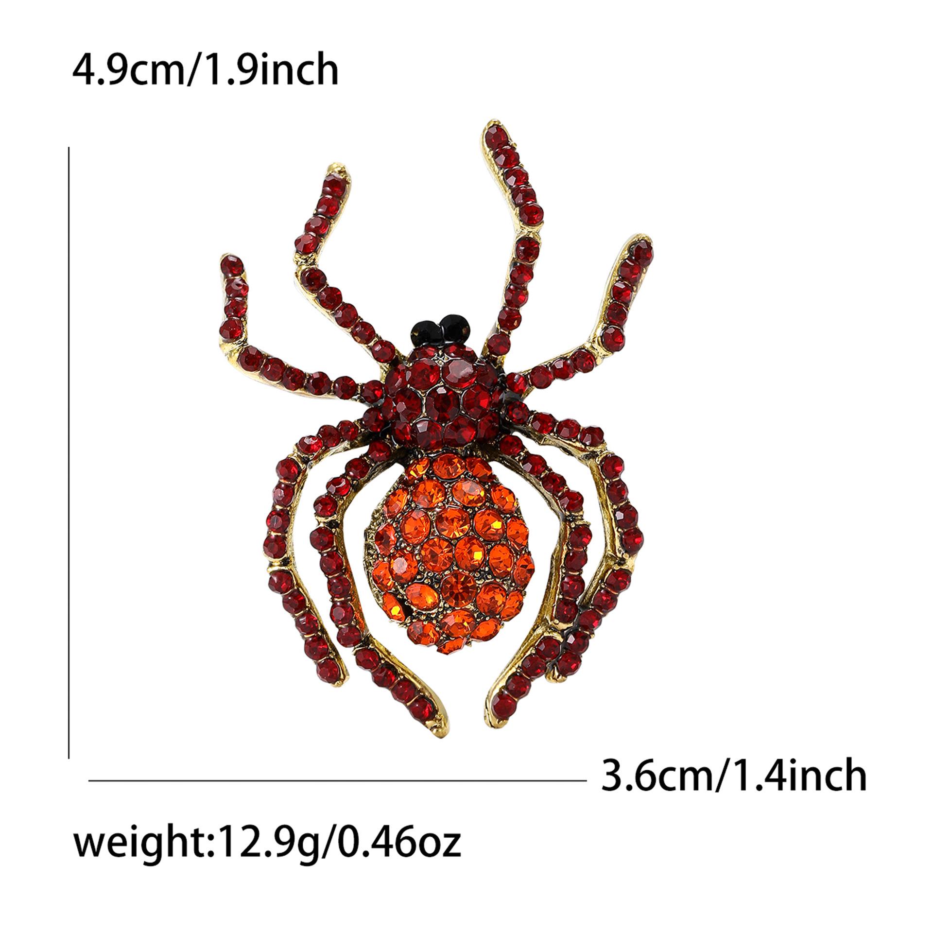 

Vintage Rhinestone Spider Brooch - Unisex Halloween Corsage Pin for Suits