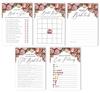 Inkdotpot Floral Theme Bachelorette Party Games Set Bundle of 5 (Activities for 50 Guest) Fun Bridal Shower Games Set