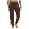 Men Pirate Pant Viking Costume Renaissance Medieval Pants Drawstring Shorts Halloween Costume Adult Cosplay