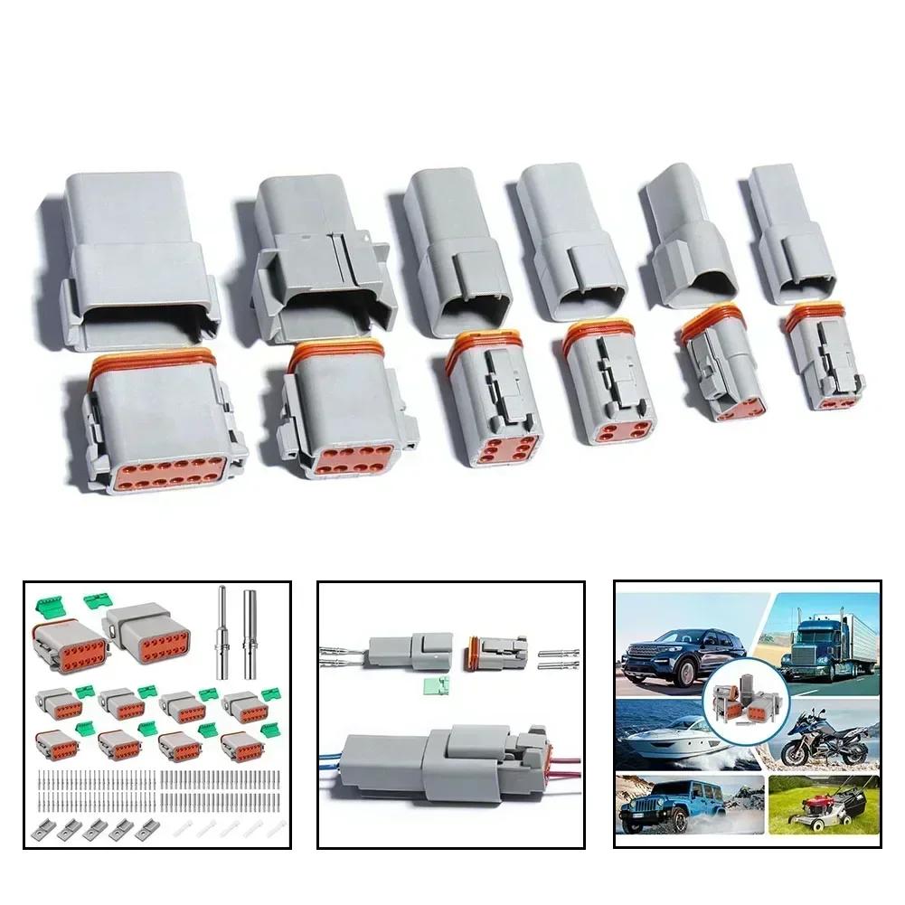 Gray, IP68 Waterproof DT Connector, 5-piece Set With Contact Kit, 16-20 Wire Gauge. Tool Accessories For Waterproof Connectors.