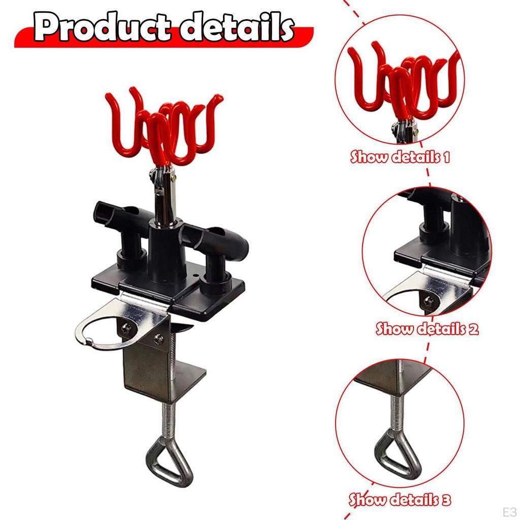Holder Stand Sturdy Adjustable Table Edge Clamp Holds 4 Airbrushes