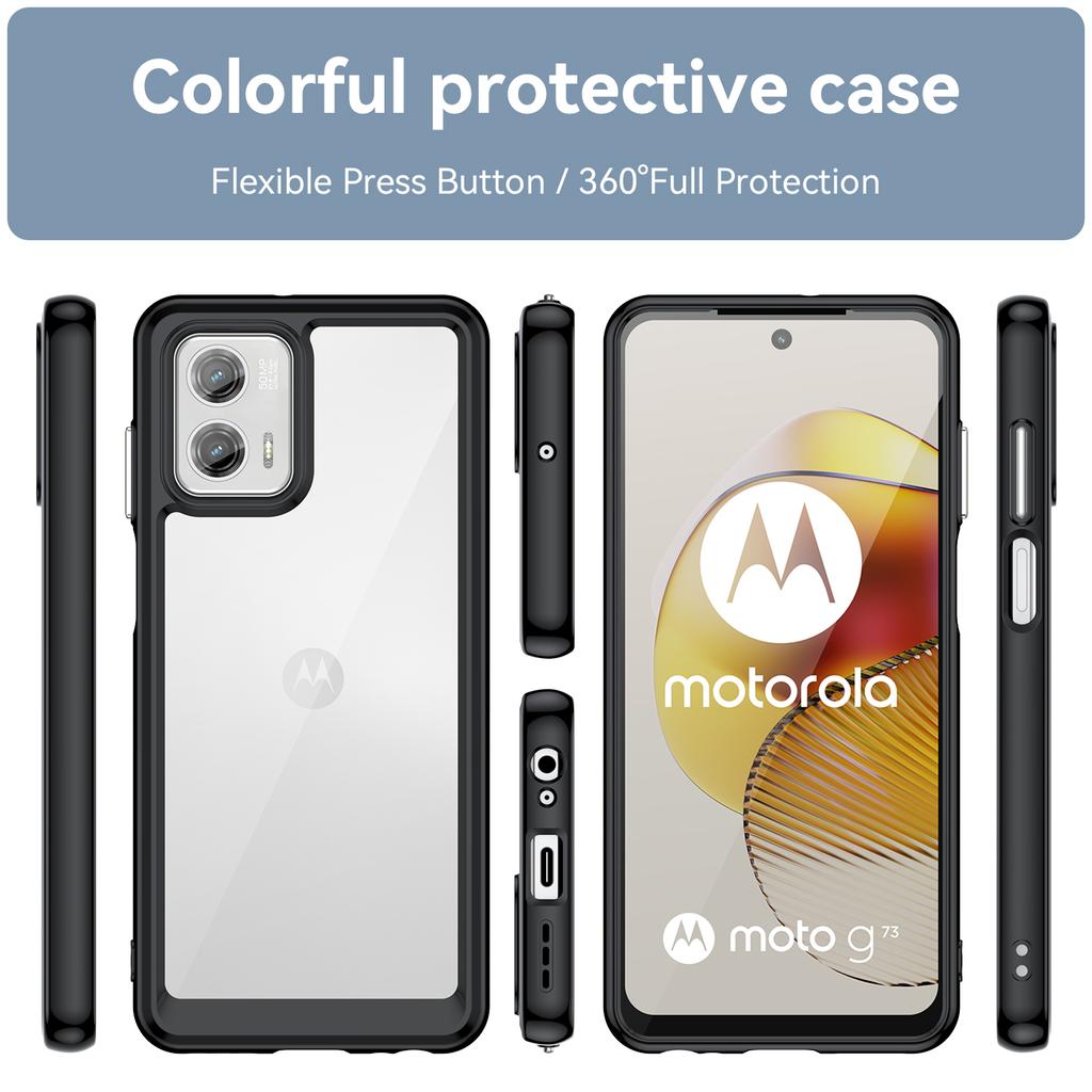 For Motorola Moto G73 5G Shock-absorbing TPU+Acrylic Phone Case Protective Back Cover