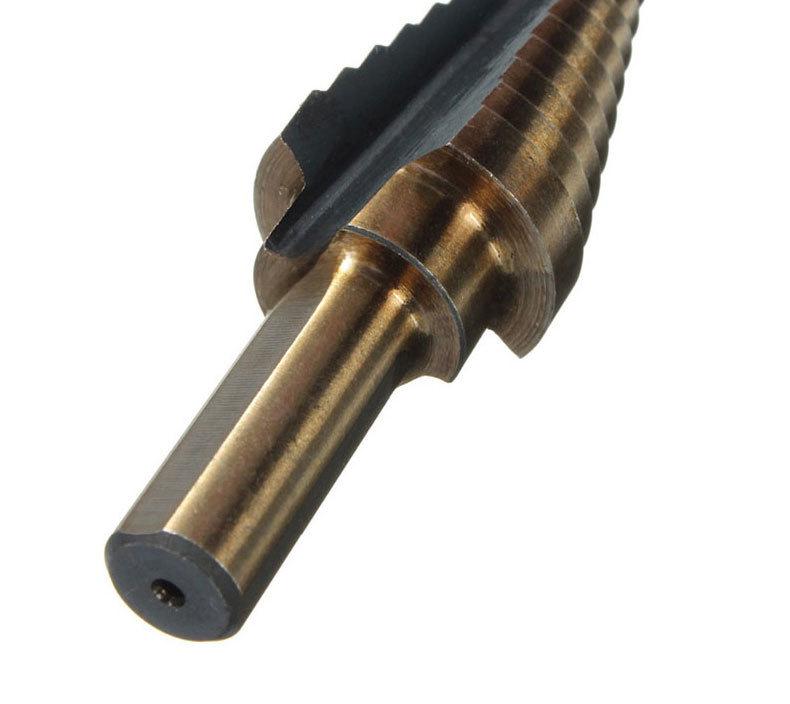 5-Piece Black & Yellow Pagoda Drill Bit Set with Triangular Handle and Straight Groove