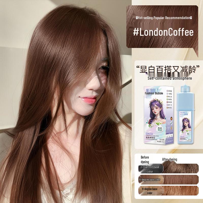 Honey Milk Tea Bubbly Hair Dye - Hazelnut Ash Brown, Bestseller Home Use Hair Color