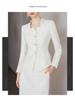 Off-White Square Neck Women's Professional Slimming Suit – Spring/Autumn Formal CEO Workwear