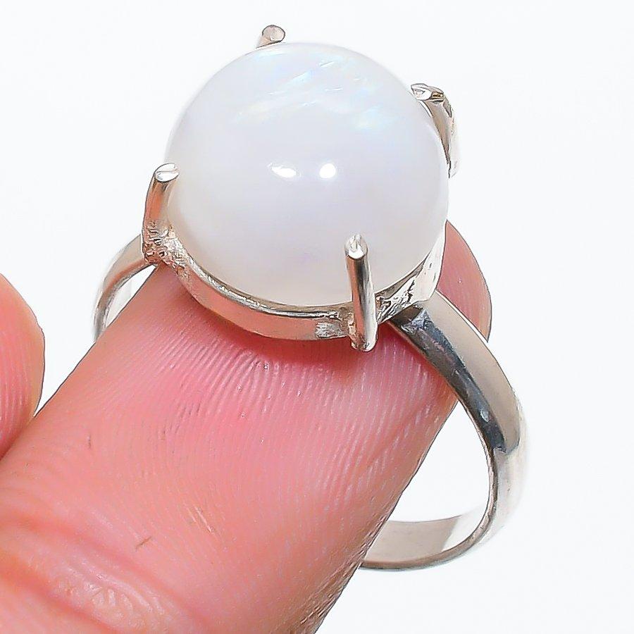 

Rainbow Moonstone Gemstone 925 Sterling Silver Jewelry Ring Size Adjustable GK-6021