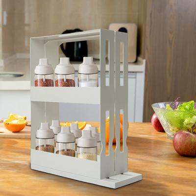 Sliding Spice Rack Organizer Pull-Out Design Large Capacity Adjustable Height Multi-Functional
