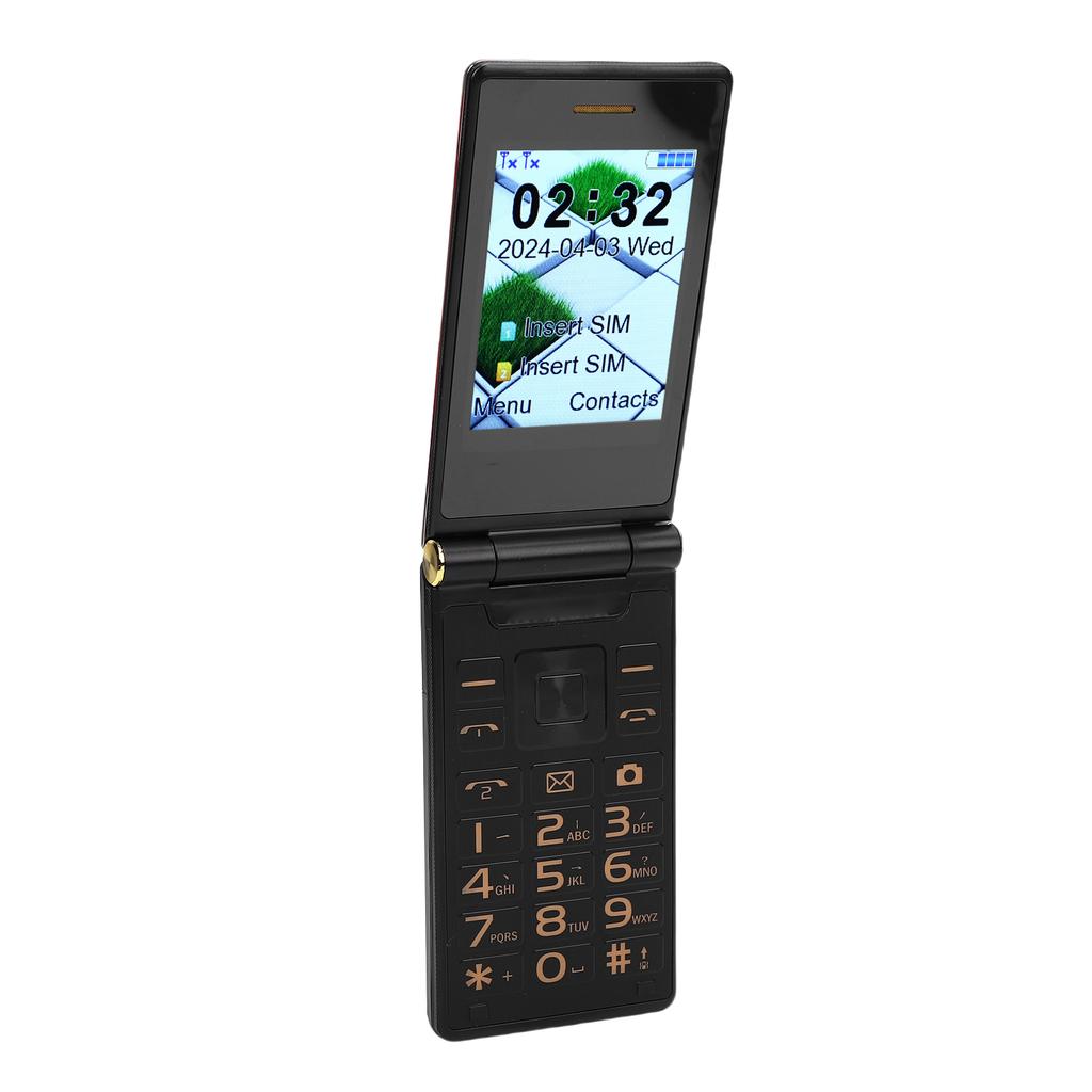 4G Flip Phone for Seniors 2.8in Screen Big Buttons Bluetooth Camera FM Radio 5900mAh Battery Built in LED Flashlight