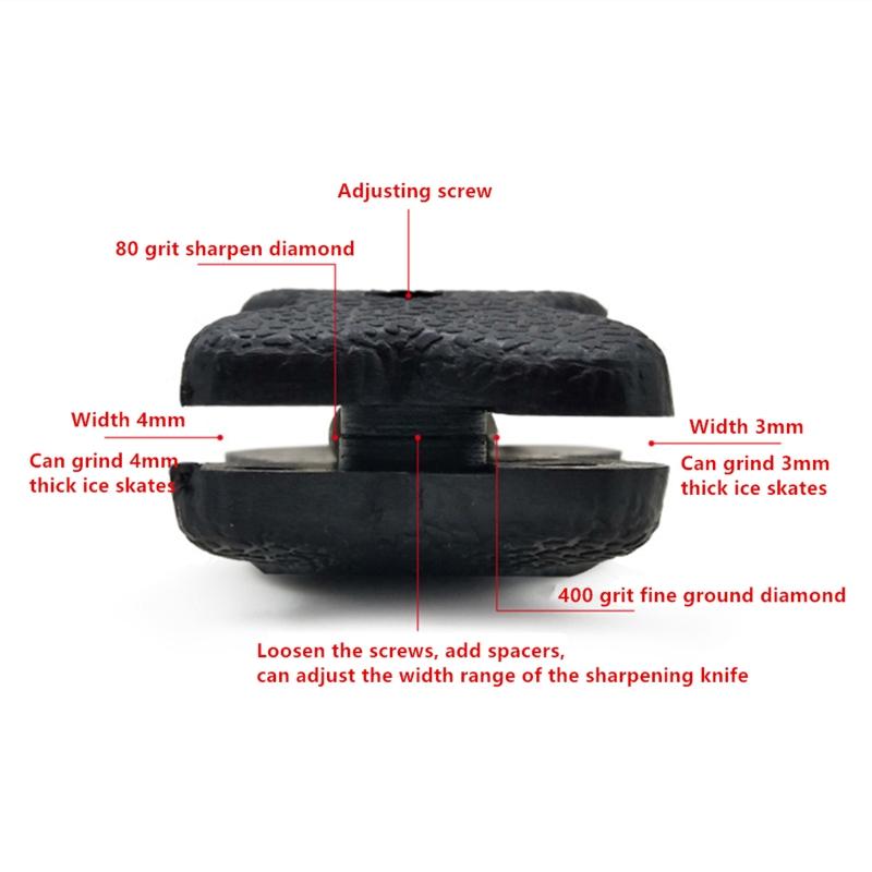 Two-Sided Diamond Hand Held Pattern Knife Skate Sharpening Tool with for Key Cha