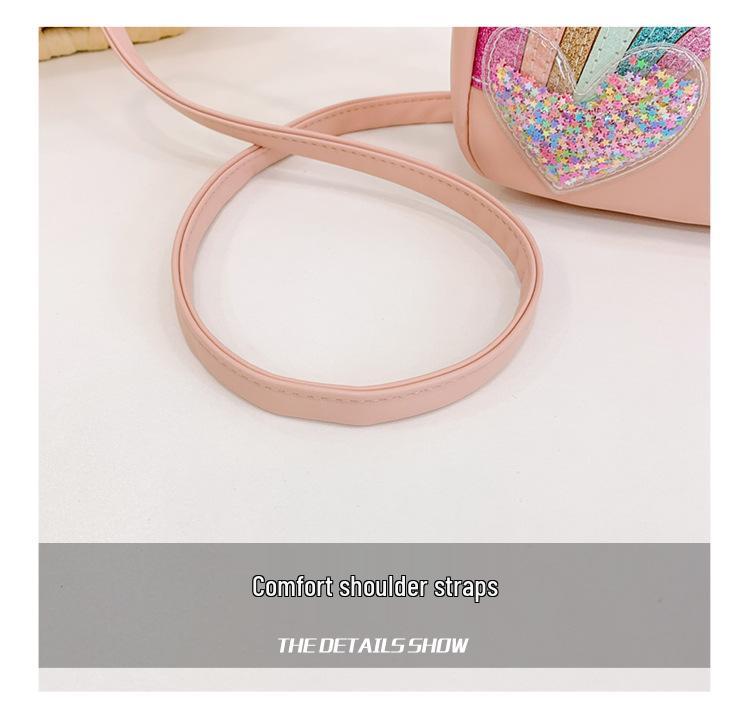 Tęczowa Torebka Listonoszka z cekinami dla Dzieci - Modna, Wszechstronna, Duża Pojemność PU Torba na Ramię