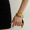 Metal Cuff Bangles with Ribbon Europe American Style Exaggerated Bracelet Wide Open Bangle  Girls