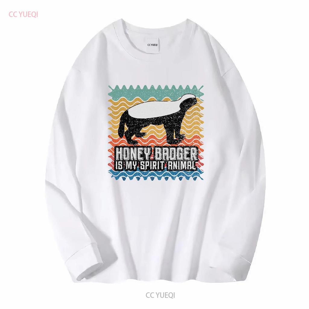 Honigdachs Ist Mein Seelentier T-Shirt Lange Oder Kurze Ärmel Vintage Gewaschen Atmungsaktiv Homme Lässig Weich Leicht