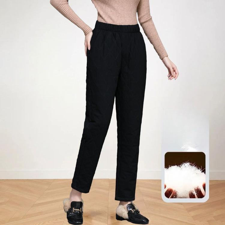 Warm Cotton Pants Female Winter Outer Wear Harun High-waisted Padded Large Yards Thickened Elastic Thin Windproof Can Be Worn Outside