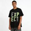 Vintage Distressed EXP Letter Print Casual T-shirt Unisex Streetwear Top Pure cotton T-shirt