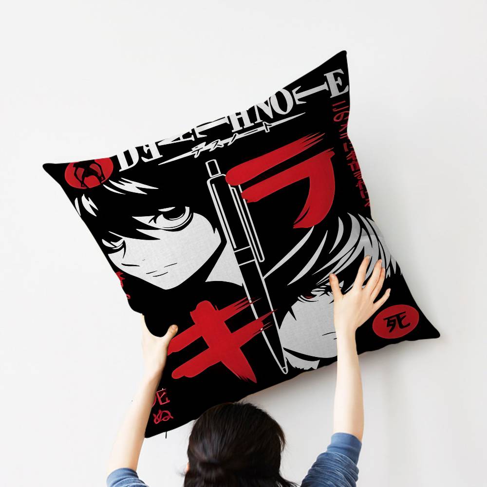1Pc Anime Death Note Dn L Cushion Cover Car Throw Pillow Case For Sofa Car Christmas Gift 40X40Cm 45X45Cm