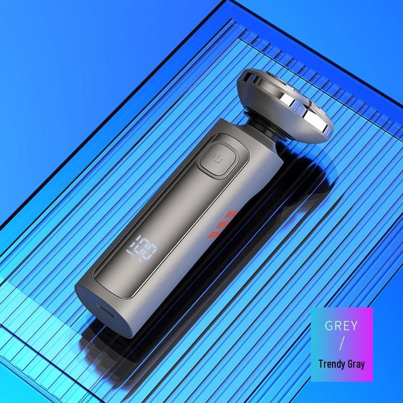5-in-1 Men's Electric Rotary Shaver & Beard Trimmer - USB Rechargeable, 3 Blade Heads, Full Body Washable