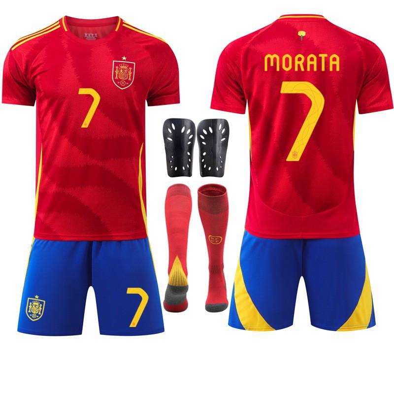 European Cup 7 Morata No. 19 Yamal 17 Nico Jersey Olmo Spanish Home Football