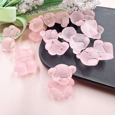 10Pcs 18MM*15MM*11MM Resin Jelly Frosted Teddy Bear Beads For DIY Bracelet Necklace Earrings Craft Jewelry Making Findings Jewelry Accessories