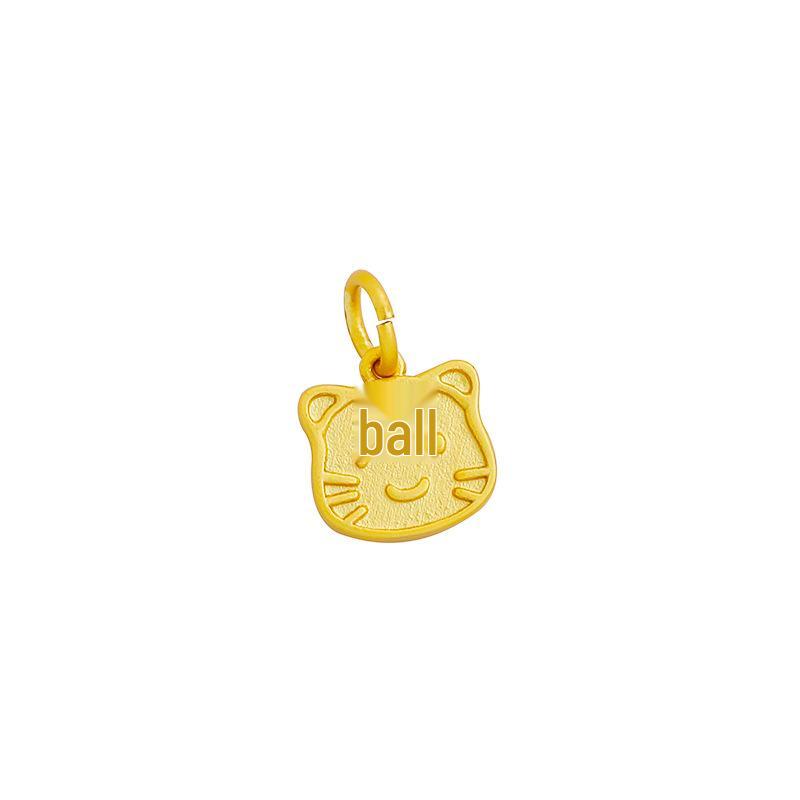 Gold-Plated Double-Sided Zodiac Tiger Pendant for DIY Necklaces and Earrings