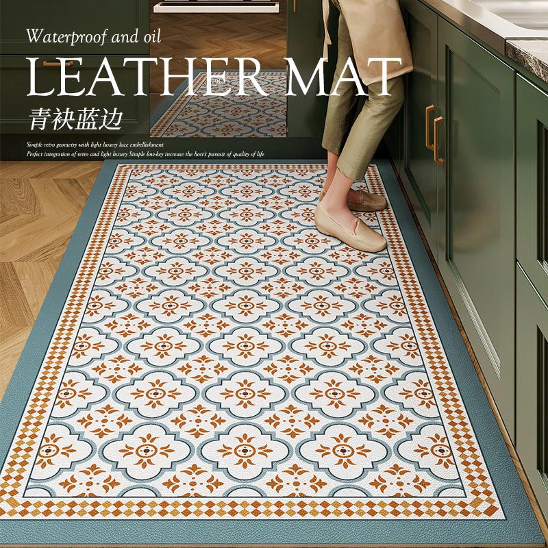 American Retro Carpets for Living Room Home Washable Kitchen Special Floor Mat Large Area Anti-fouling Carpet Pvc Leather Rug