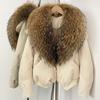 Europe and the United States new natural real fox fur collar down jacket autumn and winter versatile thickened warm women's short coat