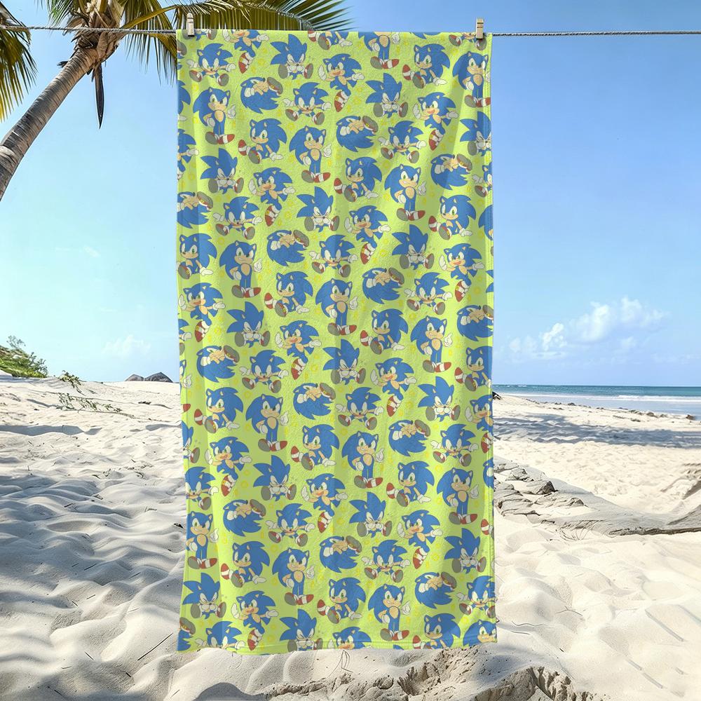 Speed S-Sonic The Hedgehogs Towel Kids Microfiber Quick Dry Sandproof Towel, Boys Girls Summer Pool Beach Swim Towel
