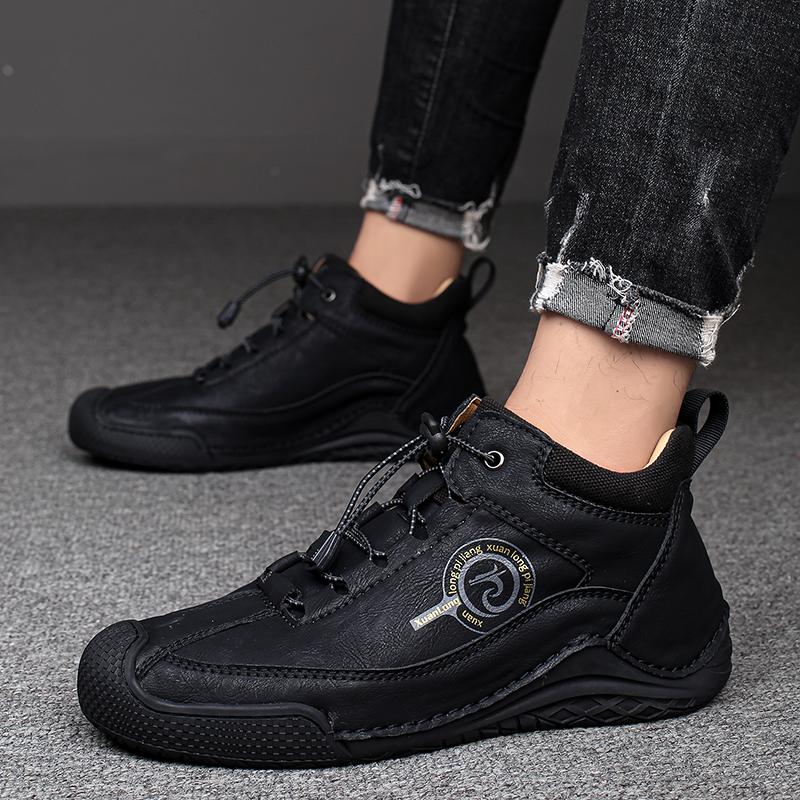 

Outdoor Sneakers Mens Dress Shoes Retro Male Leather Business Male Baroque Shoes Casual Mens Oxford Work Footwear 46 чёрный