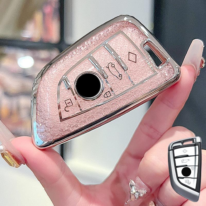 

Crystal Pink Tpu Key Case for BMW X1 X3 X5 X6 X7 1 3 5 6 7 Series G20 G30 G11 F15 F16 G01 G02 F48 Smart Remote Car Key Cover Fob