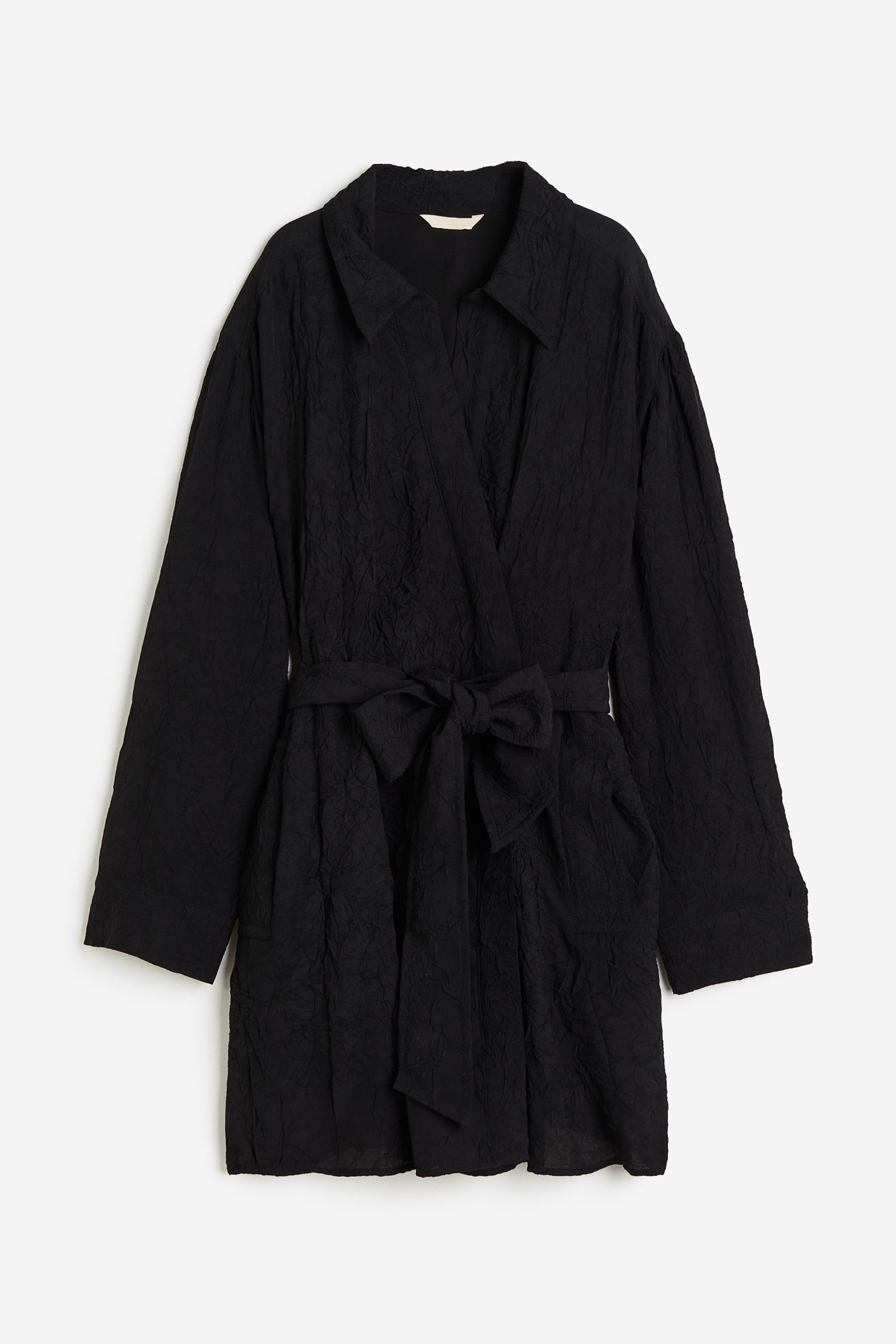 

Textured-weave wrap dress