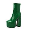 Women Ankle Boots Platform Square High Heel Ladies Short Boots