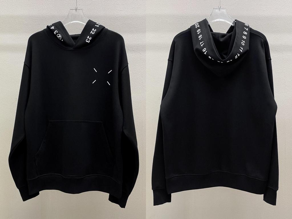 Autumn/Winter Cotton Terry Casual Hooded Sweatshirt - MM6 Minimalist Hoodie