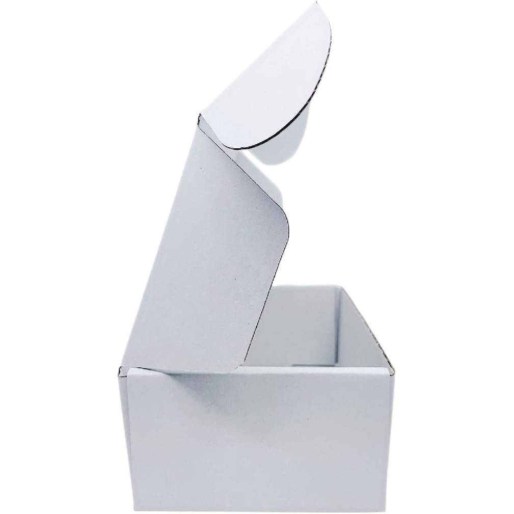 6x4x3 inch Small White Mailers Boxes Recyclable Corrugated Gift Box for Packaging Shipping Set of 10