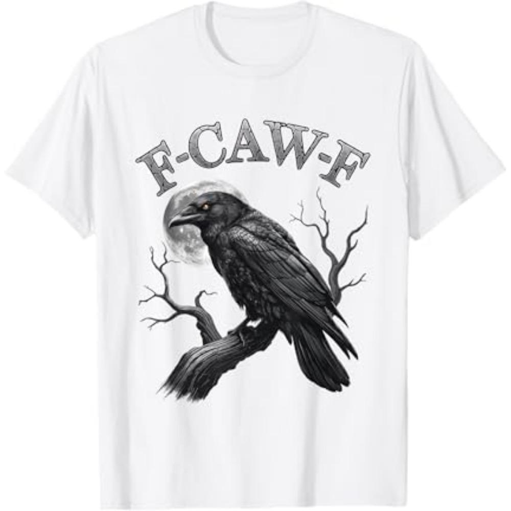 Black Crow FCawF Cool Streetwear Black ShortSleeved RoundNeck Mens TShirt New Style Shirt 35801