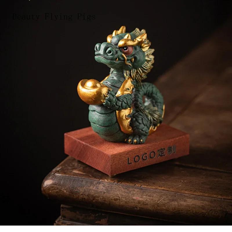 1PCS 10x6.4x10.5cm Stone Zodiac Dragon Ornament Divine Dragon Gift Lucky Desktop Mascot Office Home Decoration Gift