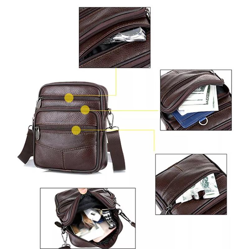 Durable Men's Boys Handbags Shoulder Small Leather Cross Body Messenger Side Bag