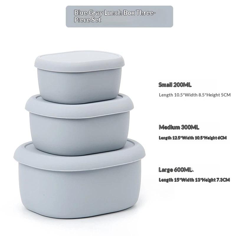 Food Safe Silicone Lunch Box with Sealed Lid 1/3Pcs 200/300/600ML Leak Proof Portable Container for Office Workers Travel