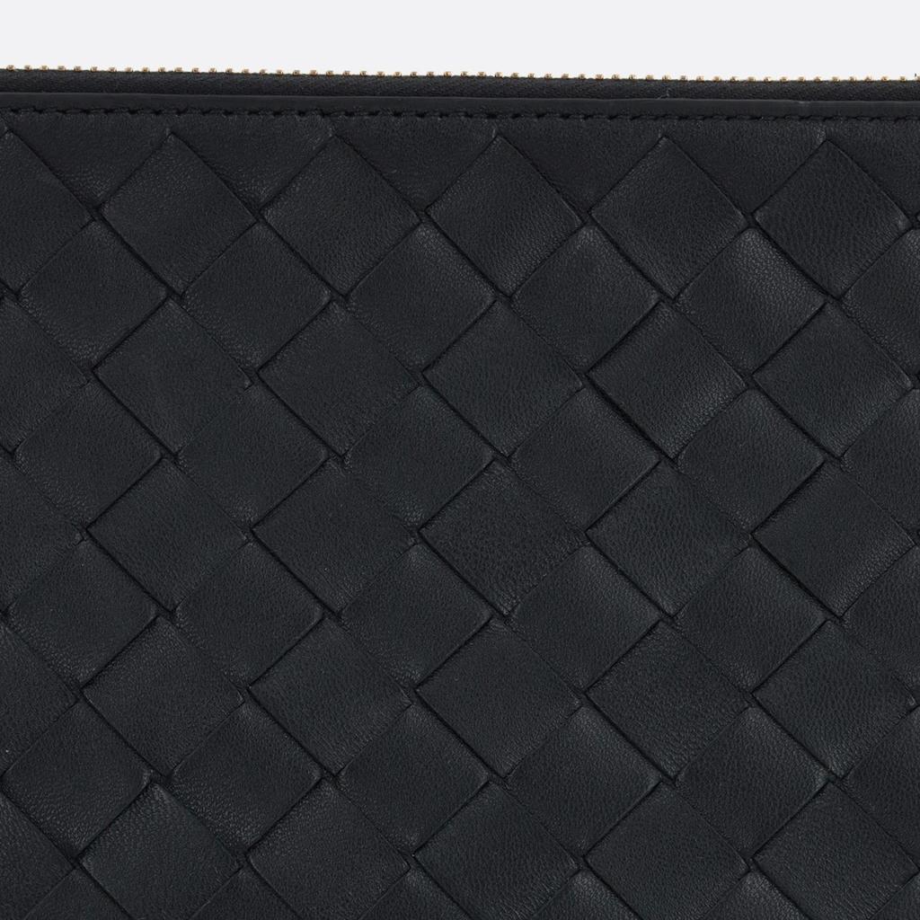 Bottega Veneta Woven Fringe Lambskin Clutch Women Clutch Black 749922VCPP38425