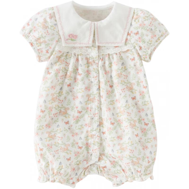 Dave & Bella Baby Girl s Summer Cotton Short Sleeve Romper 80cm