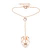 Gold Big  Ring Bracelet For Women Wrist Chain Jewelry Hand Back Chain