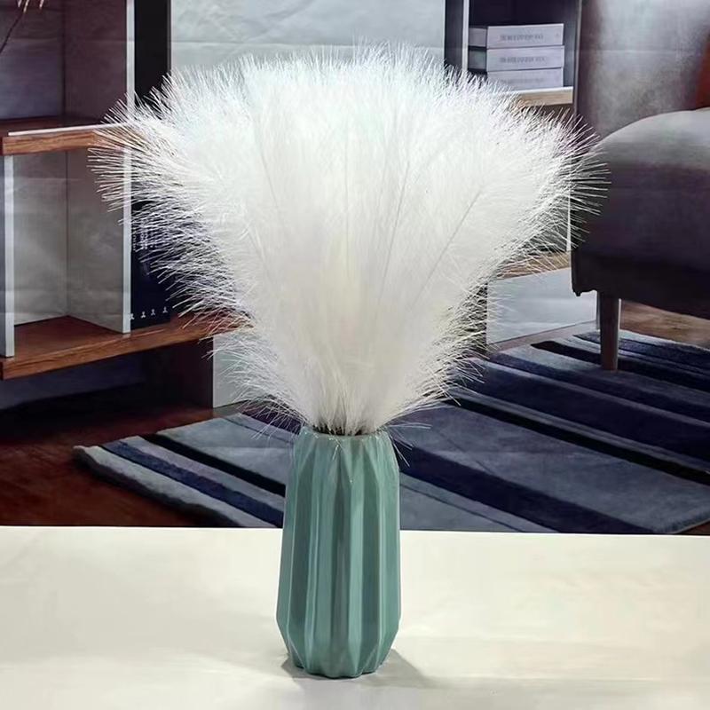 10Pcs Faux Pampas Grass Artificial Flowers Boho Decoration Wedding Bouquet Party Home Room Decor Fake Plant Fluffy Reed Flower