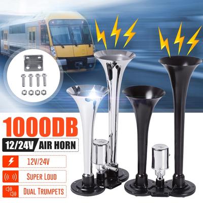 600DB Car Horn Super Loud 12V/24V Dual Trumpet Air Horn Compressor Car Truck Boat Train Horn Hooter για αυτόματο ηχητικό σήμα