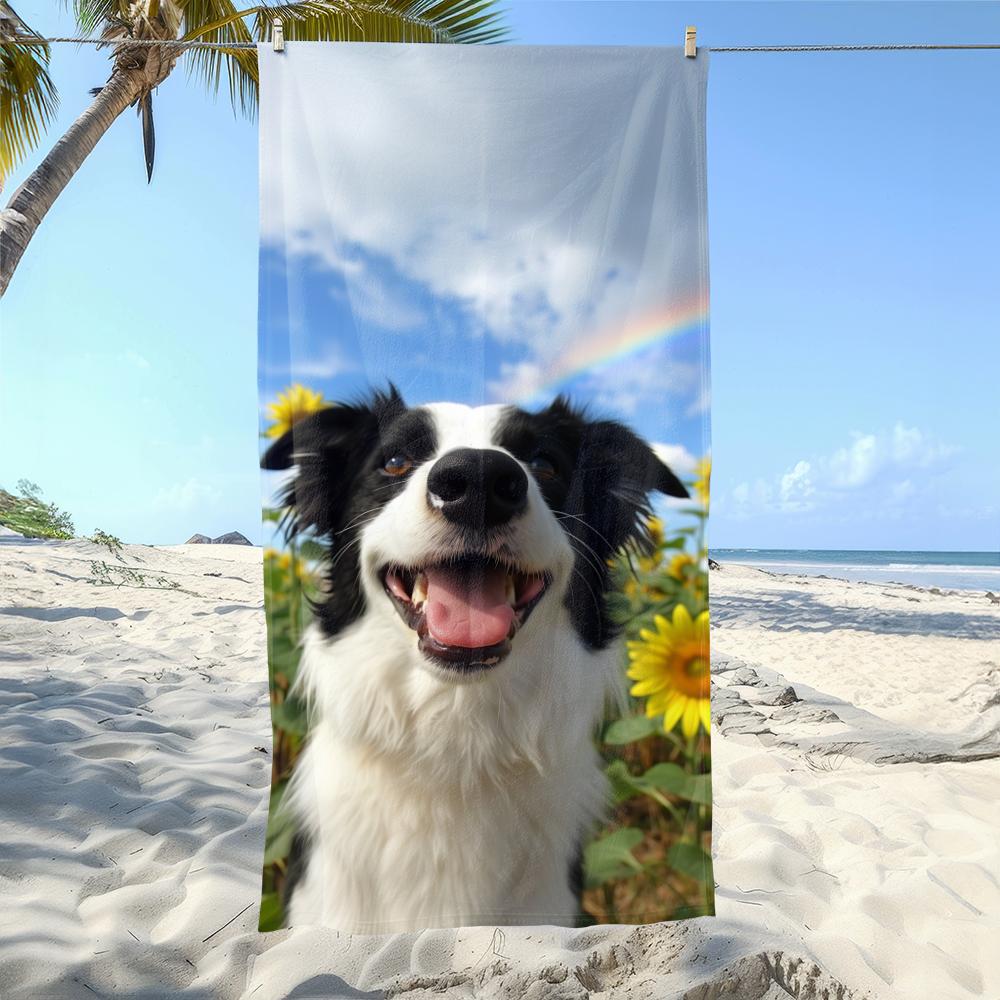Cute Dog-Print Beach Towels: Dry Off in Style with Our Adorable Designs! Suitable for towels, bath towels, beach towels