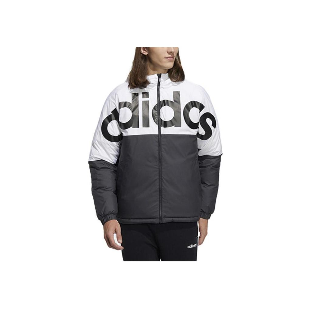 Adidas Neo Colorblock Large Logo Reversible Down Jacket Men Outerwear Black H45282