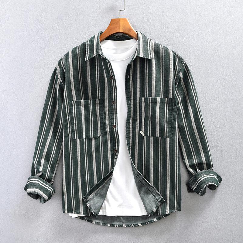 Men's Z221 Striped Long Sleeve Casual Shirt