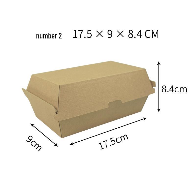 Reinforced Kraft Paper Hamburger & Hot Dog Box - High-Temperature Resistant Takeaway Bento Lunch Box