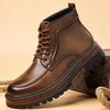 Martin boots herr 2025 vinter sammet förtjockade brittisk stil mellanhöga tjocka sulor varma arbetsboots trend 2025