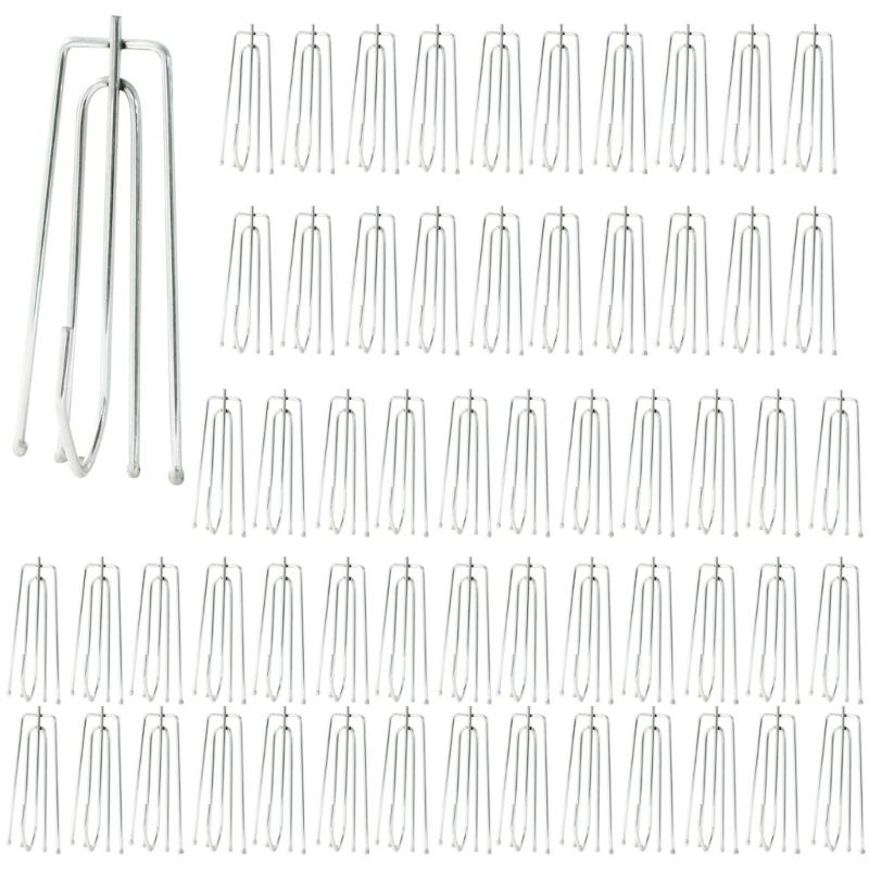 Stainless Steel Drapery Hook and Pin 4 Prongs Curtain Pleat Tape Hooks,Pinch Pleat Curtain Hooks for Pleated Drape
